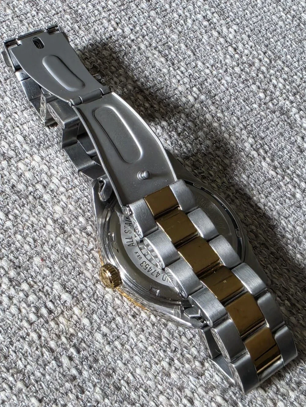 Invicta Two-Tone Gold and Silver Watch with Black Dial